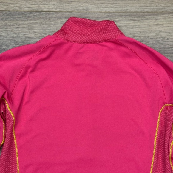 Helly Hanson Training Merino Wool Blend Quarter Zip Pullover Pink/Yellow Medium - Picture 11 of 14
